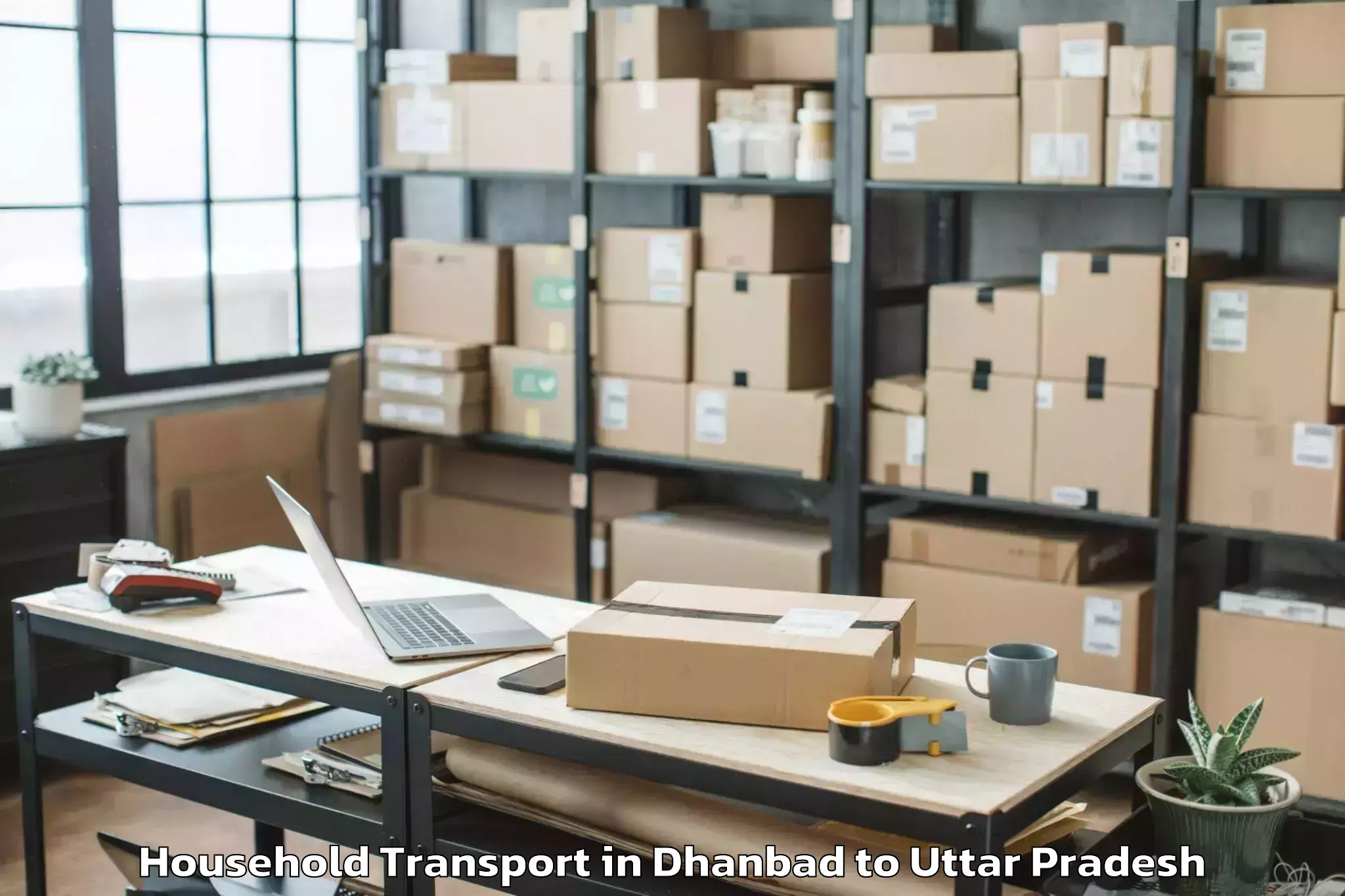 Book Dhanbad to Phoolpur Household Transport Online